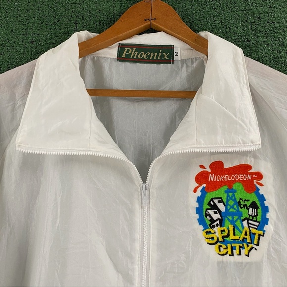 Rare VTG 90’s Nickelodeon Splat City Transparent Windbreaker Jacket Men’s Large - Picture 2 of 7